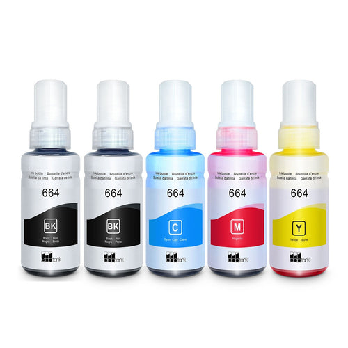 (Non-OEM) Epson T664 (T6641, T6642, T6643, T6464) Compatible Ink Refill Bottle Combo BK x 2/C/M/Y