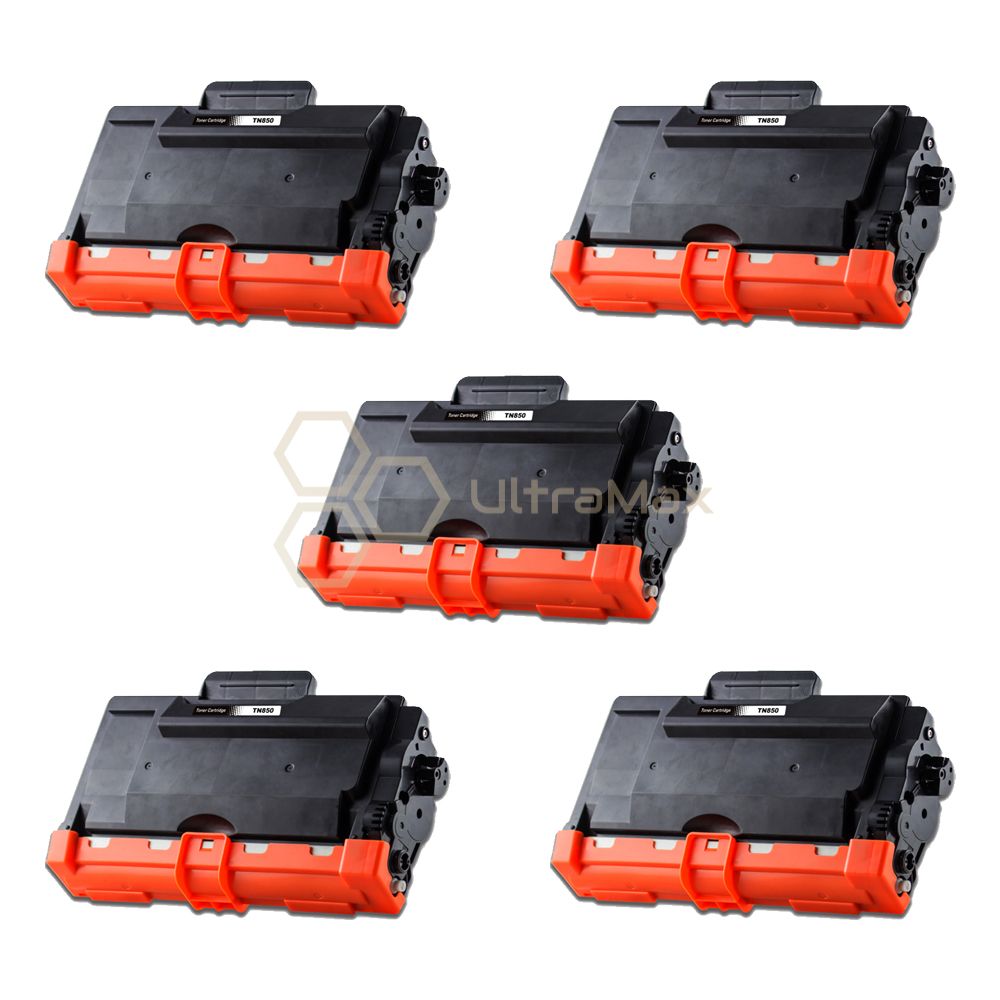 Ultra Toner Brother TN-850 (High Yield of TN-820) Black Compatible Toner Cartridge-5 PACK